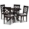 Baxton Studio Jana Grey Upholstered and Dark Brown Finished Wood 5-Piece Dining Set 173-9726-10892 - alternate 1